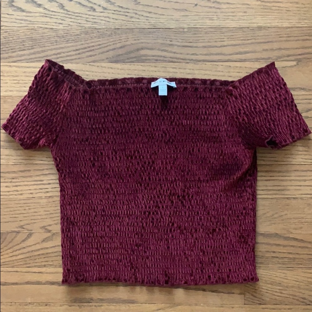 Urban Outfitters velvet smocked top